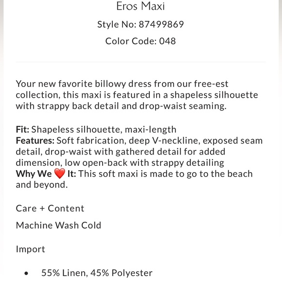 Free People Eros Maxi Dress in Pale Iris has strappy open back, easy fit, NWT. - Picture 9 of 9